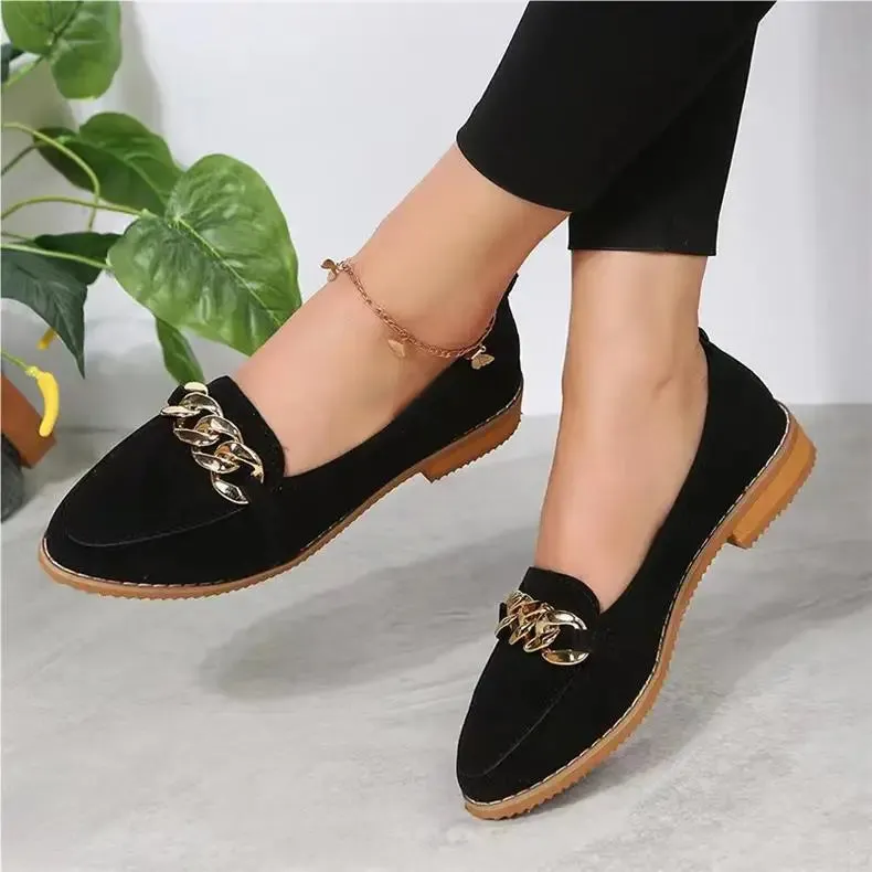 2024 Spring Leopard Print Fashion – Ladies Flat Heel Shoes, Shallow Party Loafers with Soft Sole, Mary Jane Style, Large Size 43