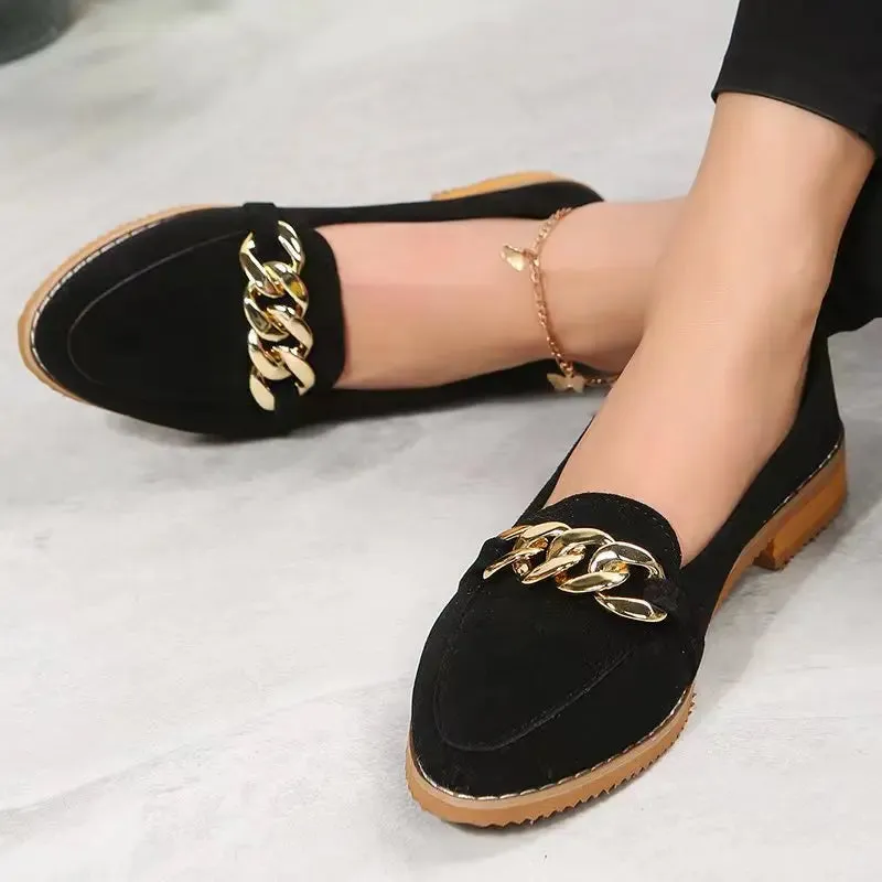 2024 Spring Leopard Print Fashion – Ladies Flat Heel Shoes, Shallow Party Loafers with Soft Sole, Mary Jane Style, Large Size 43