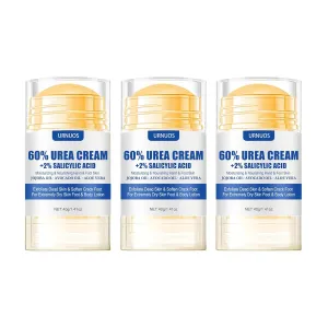 60% Urea plus 2% Salicylic Acid Foot Cream Moisturizer for Dry Cracked Feet Knees Elbows Hands Hydrates &Nourish Foot Care for Softens Skin Exfoliates DeadSkin Smoothing Skin Women and Men 1.41oz (3)