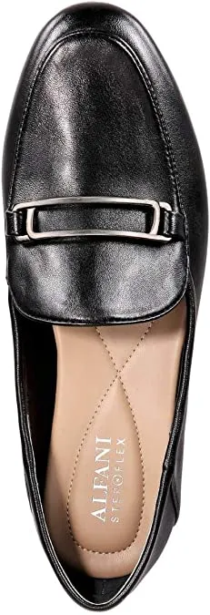 Alfani Womens goldii Leather Almond Toe Loafers, Black, Size 6.5