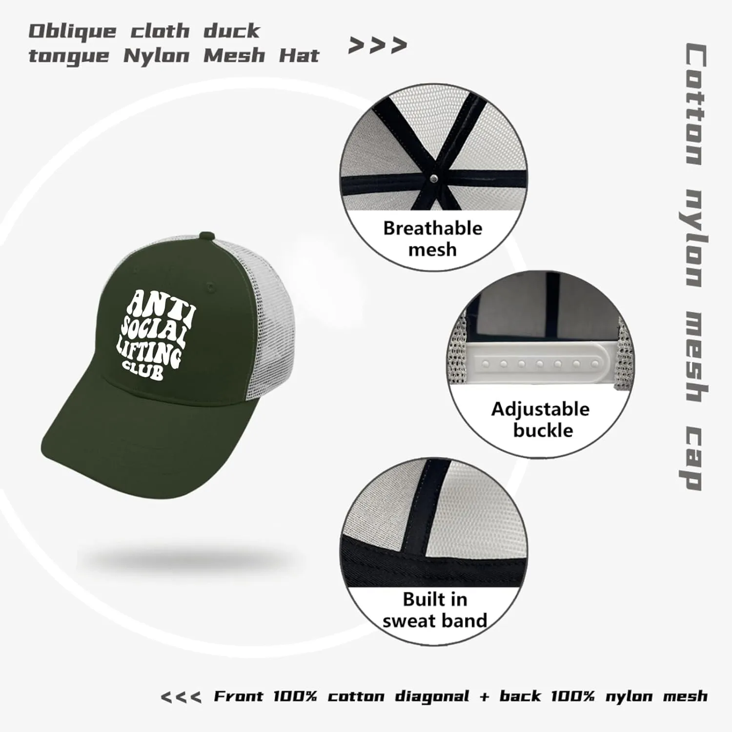Anti Social Lifting Club Sun Hat Mom Hat Apricot Mens Hats and Caps Gifts for Him Beach Hat
