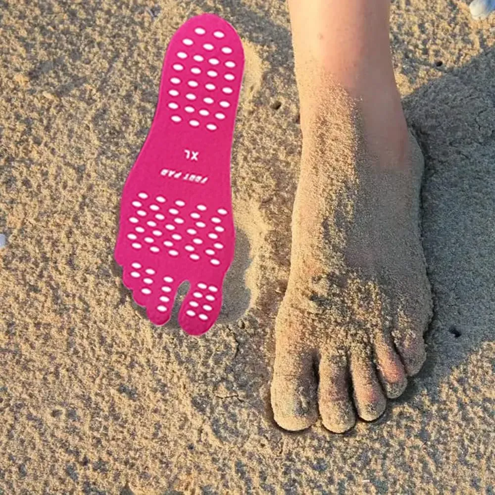 Beach Foot Pads Barefoot 6 Packs for Barefoot Lovers, Invisible Adhesive Stick on Feet Pad Soles for Beach, Swimming Pool, Spa, Hot Sand, Walking, Water Sport Party. (XL-6Packs)