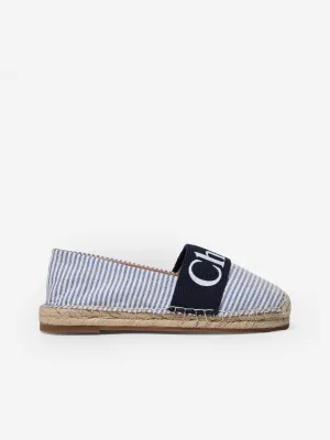 Chloé Girls Logo Espadrilles in Blue