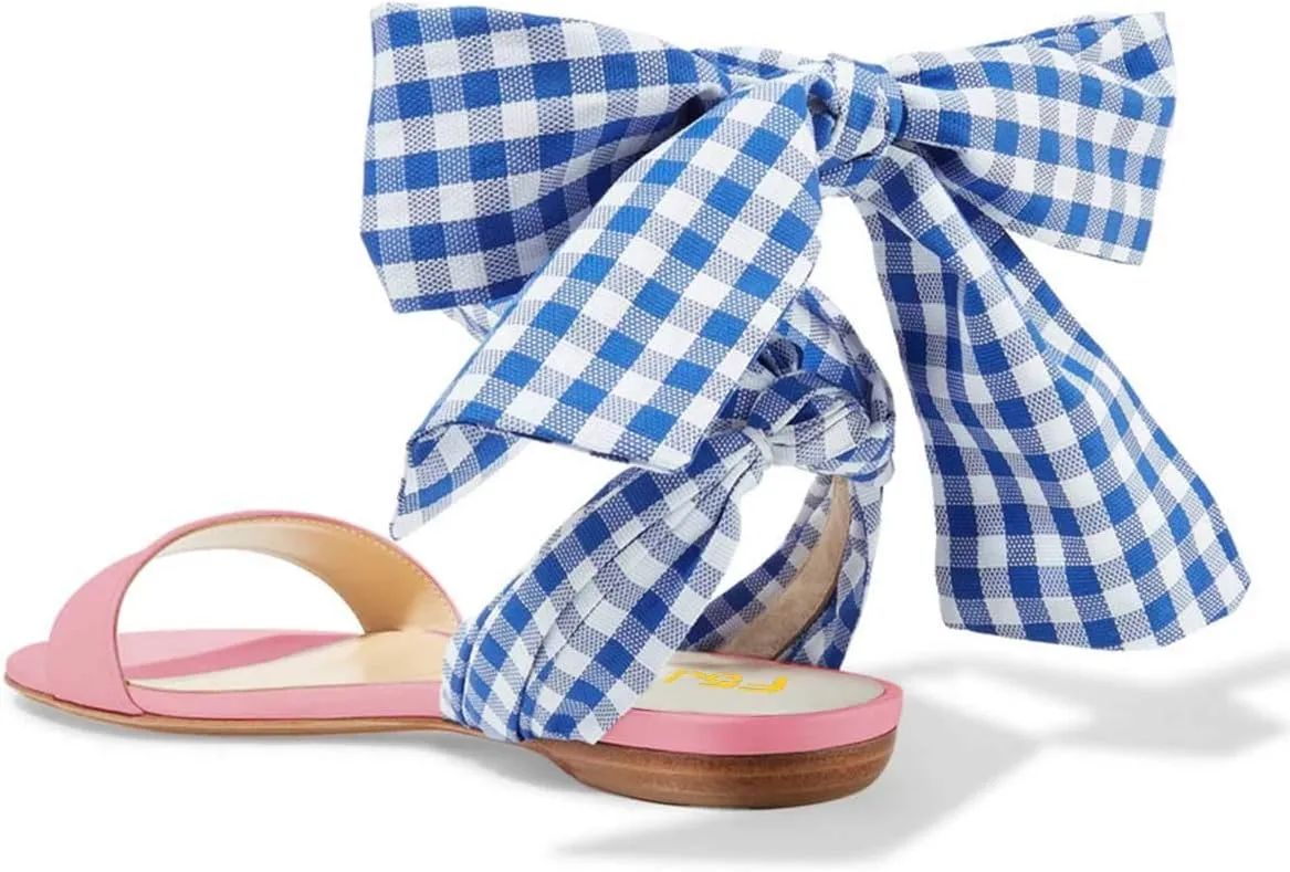 FSJ Women Fashion Open Toe Low Heel Sandals Slingback Ballet Flat Soft Shoes Size 4-15 US