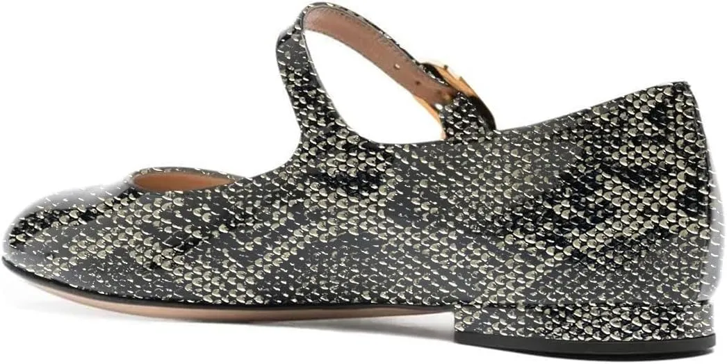 FYS Women Round Toe Mary Janes Cute Slim Strap Ballet Flats Comfy Walking School Office Shoes Size 4-15 US