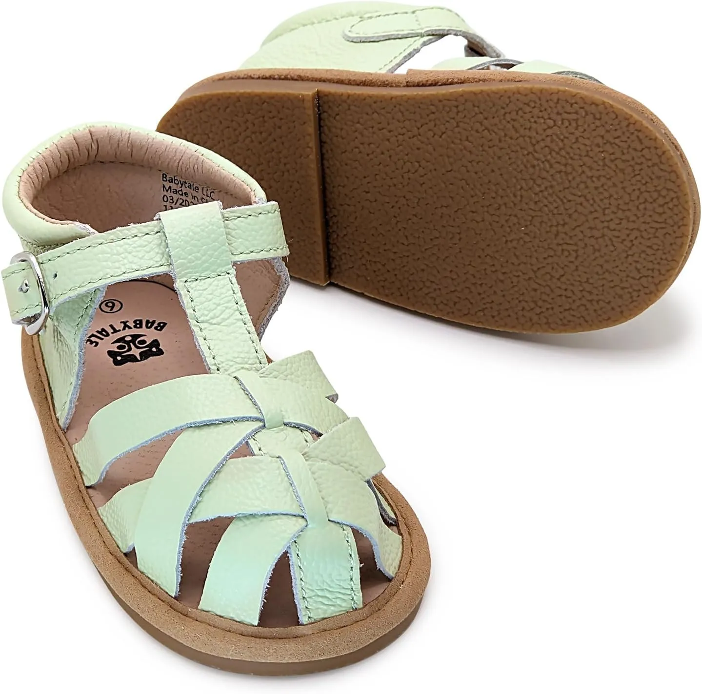 Genuine leather Closed Toe Girls' sandals for toddler/small kids