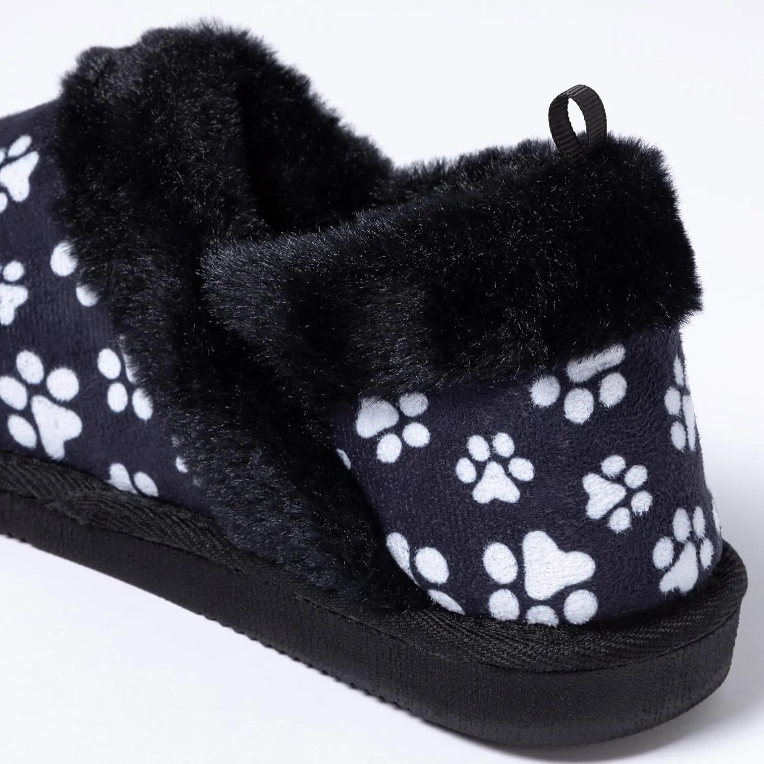 GreaterGood Paw Print Faux Fur Lined Indoor/Outdoor Slippers