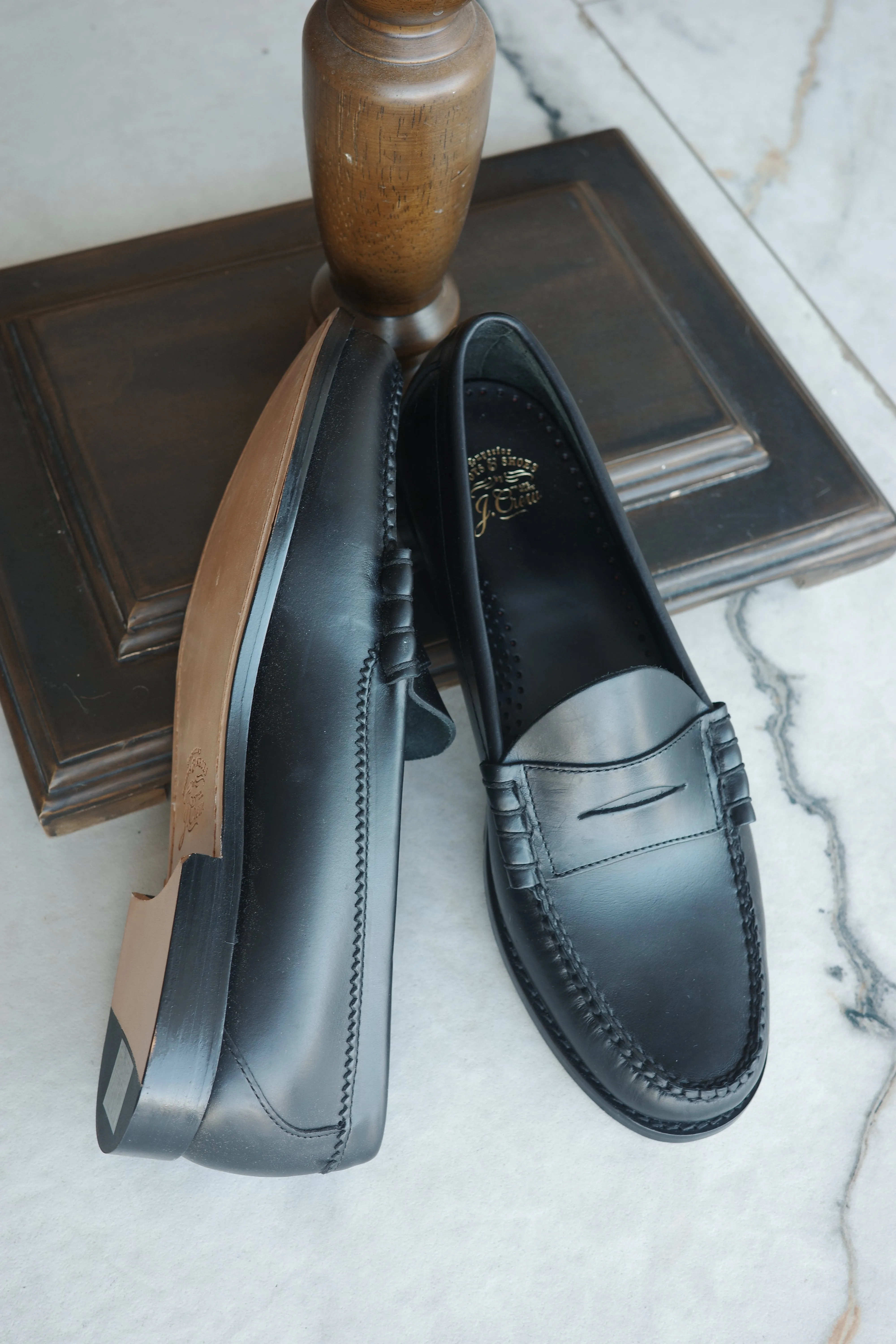 J Crew Camden loafers in leather - Black