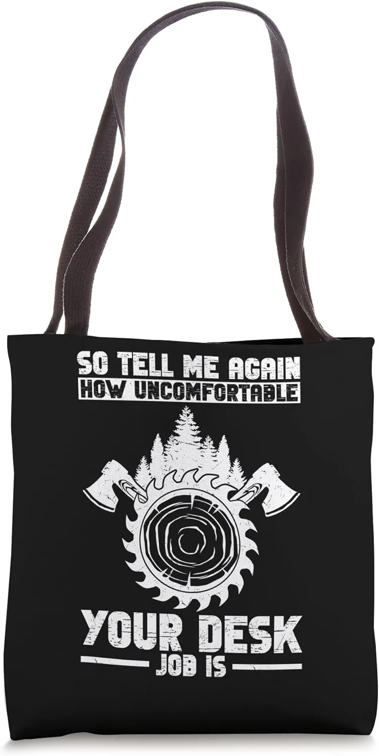 Logger Equipment Arborist Tools Rope Boots Lumberjack Tote Bag