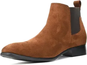 Men's Ankle Boots PU/Suede Leather Casual Chukka Ankle Boots Classic Elastic Dress Boots for Men