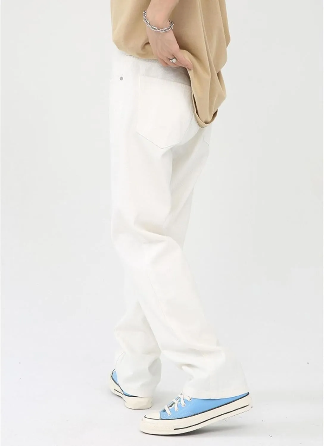 Men's Hip Hop Skater Jeans Loose Fit Wide Leg Denim Pants Stylish Y2K Vintage Streetwear Carpenter Trousers