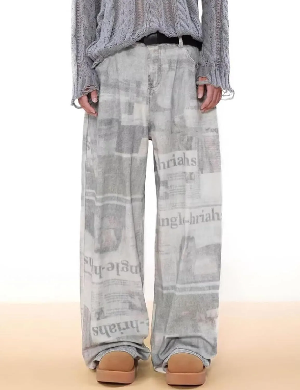 Men's Y2K Jeans Hip Hop Baggy Denim Pants Spiderweb Graphic Jeans Goth Denim Joggers Streetwear