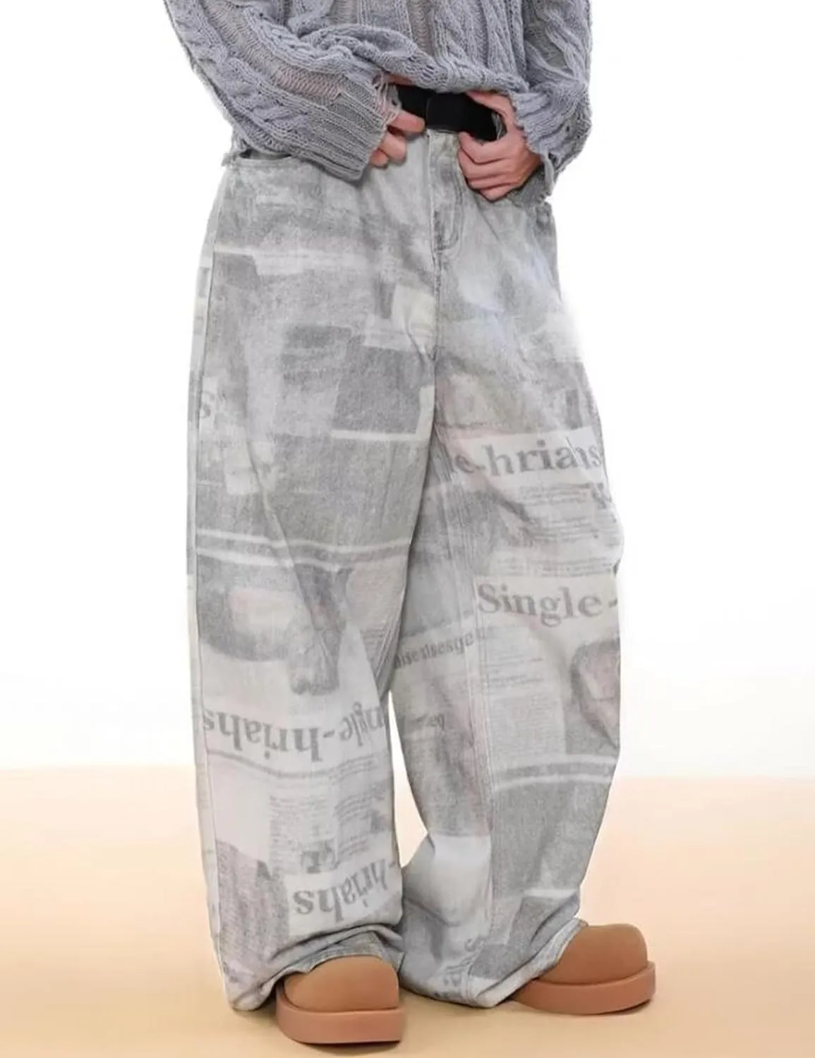 Men's Y2K Jeans Hip Hop Baggy Denim Pants Spiderweb Graphic Jeans Goth Denim Joggers Streetwear