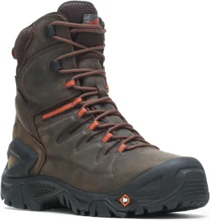 Merrell Men's Strongfield Leather 8in Thermo Waterproof Comp Toe Espresso Work Boots Strongfld 8" Wp Ct