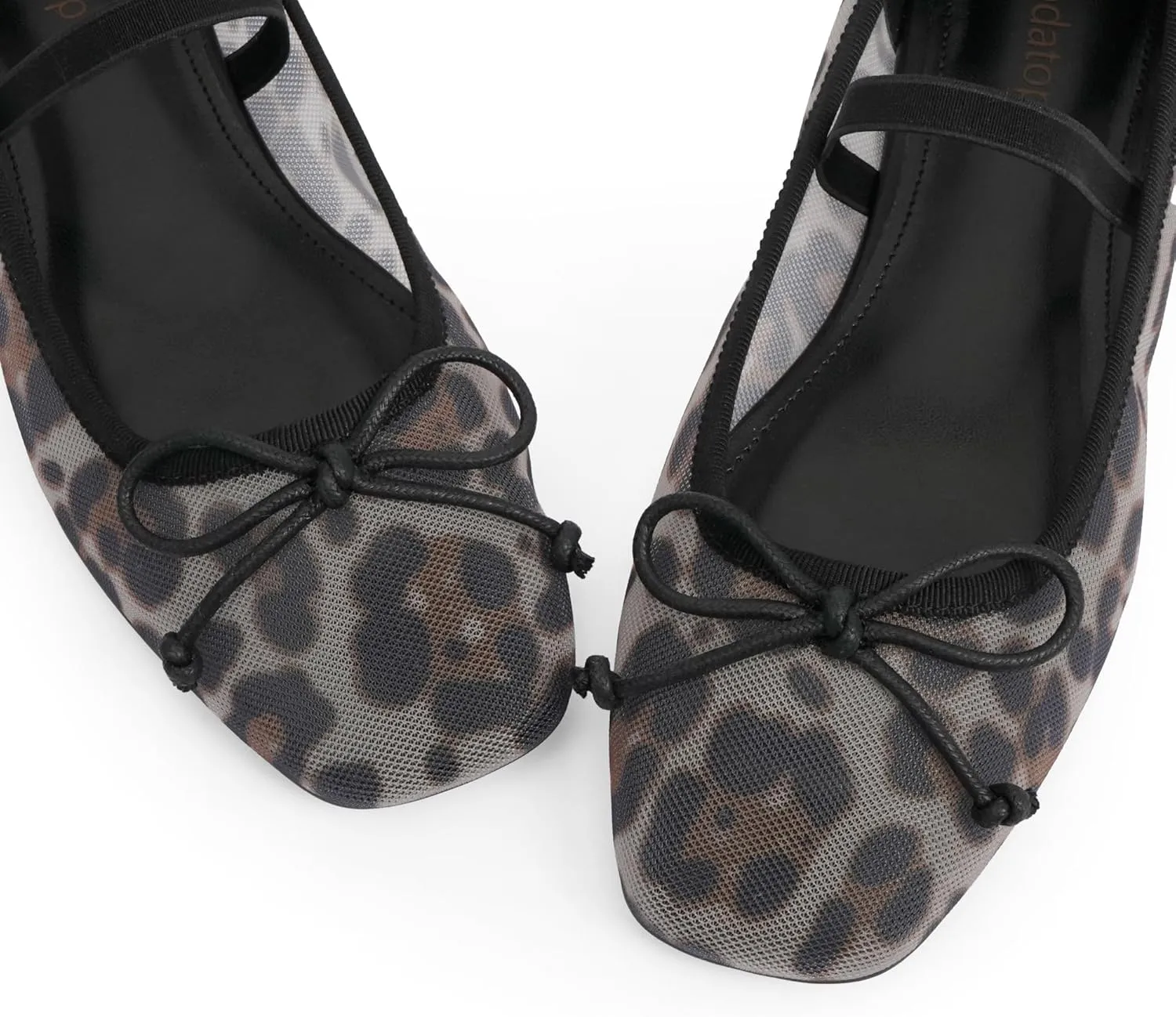 Modatope Ballet Mary Jane Flats Shoes with Strap Closed Square Toe Slip on Bowknot Bow Ballerina Flats for Women Dressy