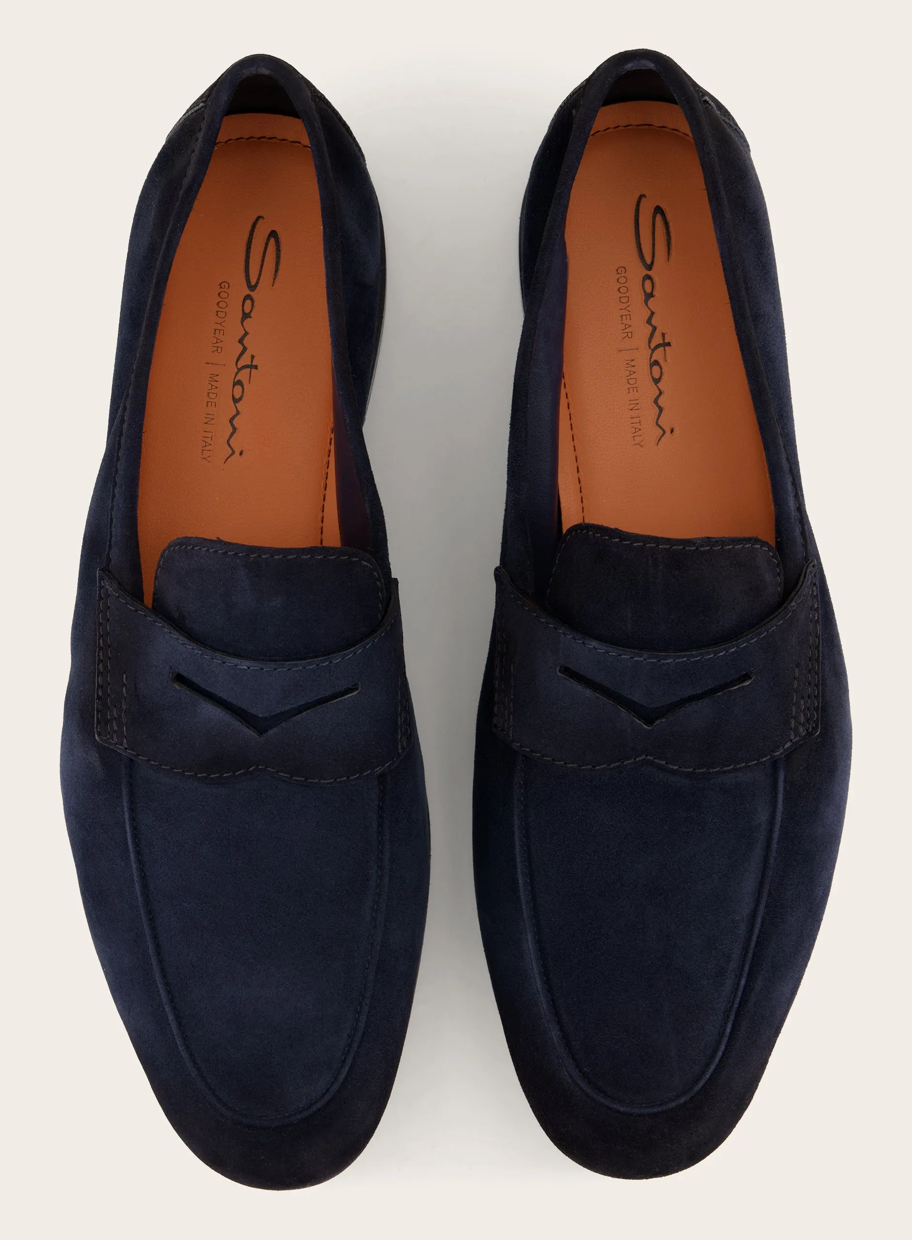 Penny loafers van suède