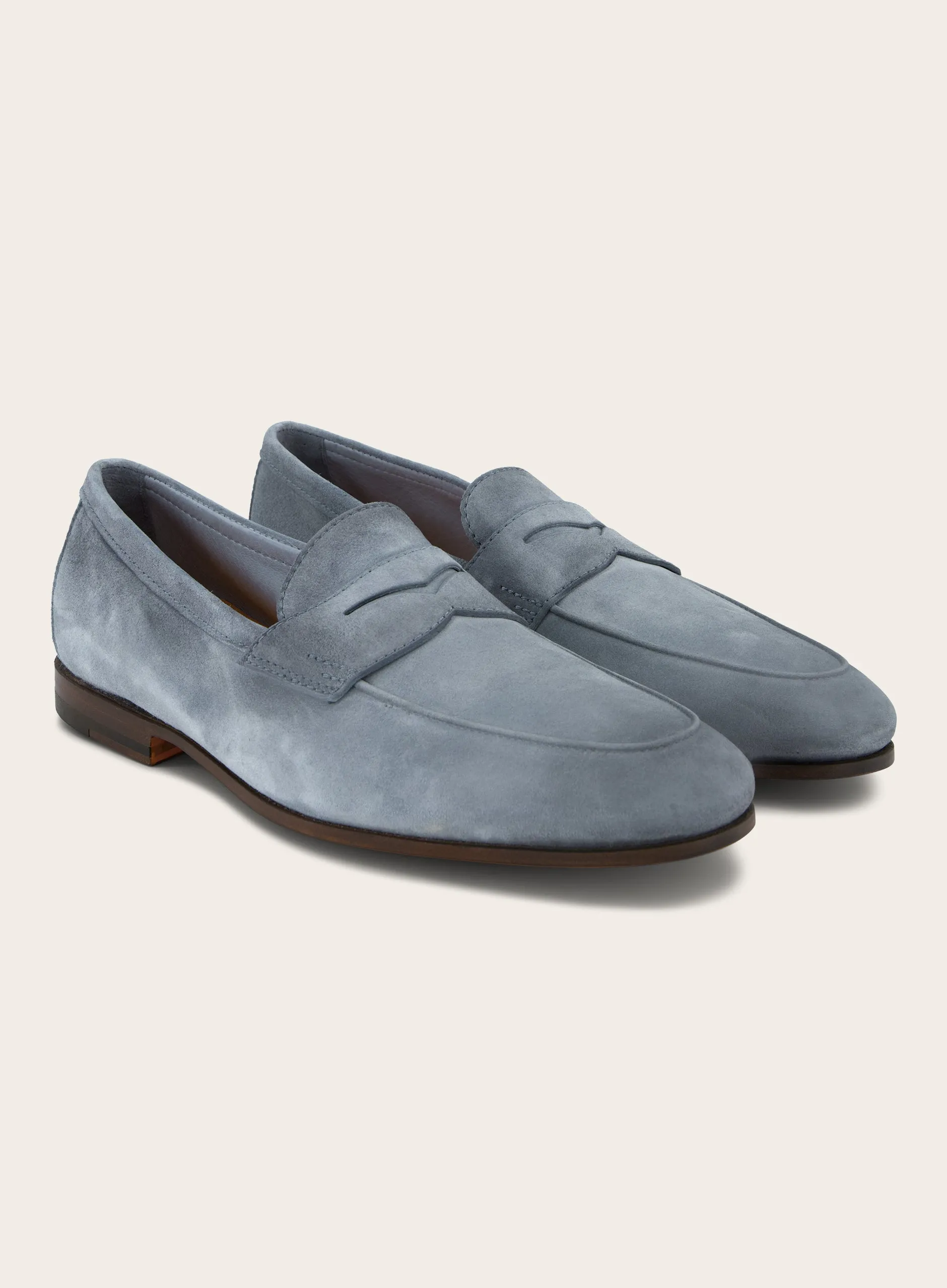 Penny loafers van suède