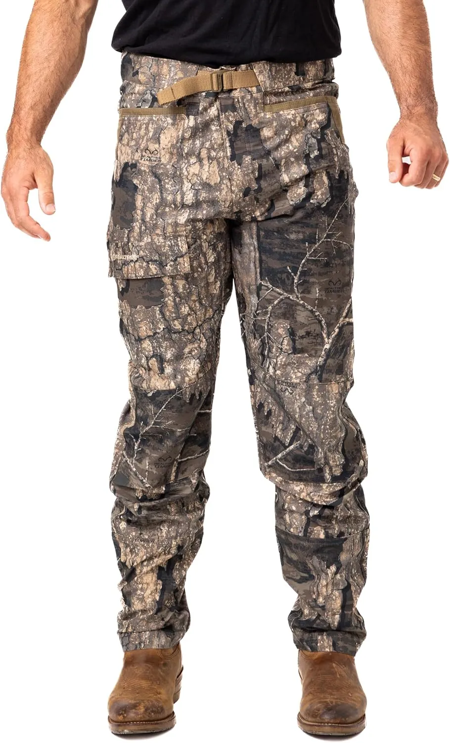 Realtree Men's 5-Pocket Camo Hunting Pant - Durable Pants with Reinforced Knees, Water-Resistant, Breathable Ripstop Fabric