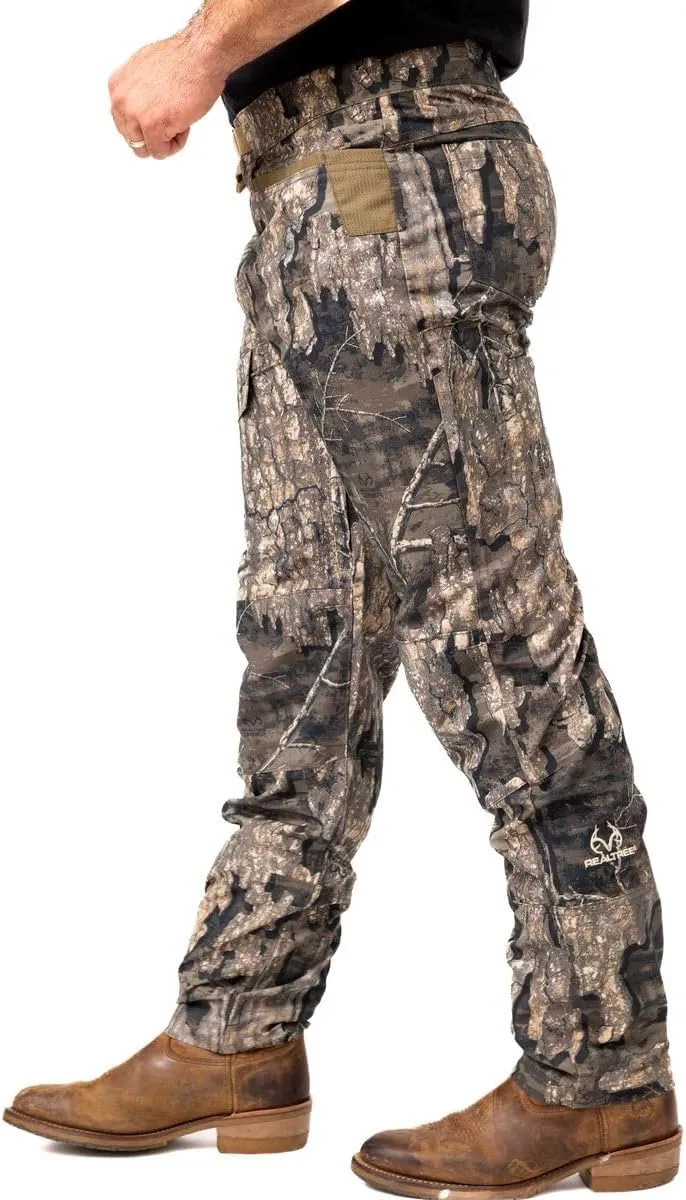 Realtree Men's 5-Pocket Camo Hunting Pant - Durable Pants with Reinforced Knees, Water-Resistant, Breathable Ripstop Fabric