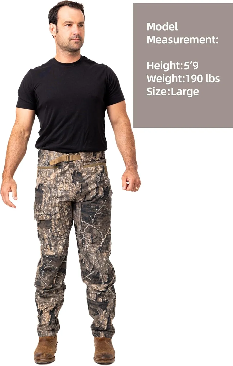 Realtree Men's 5-Pocket Camo Hunting Pant - Durable Pants with Reinforced Knees, Water-Resistant, Breathable Ripstop Fabric