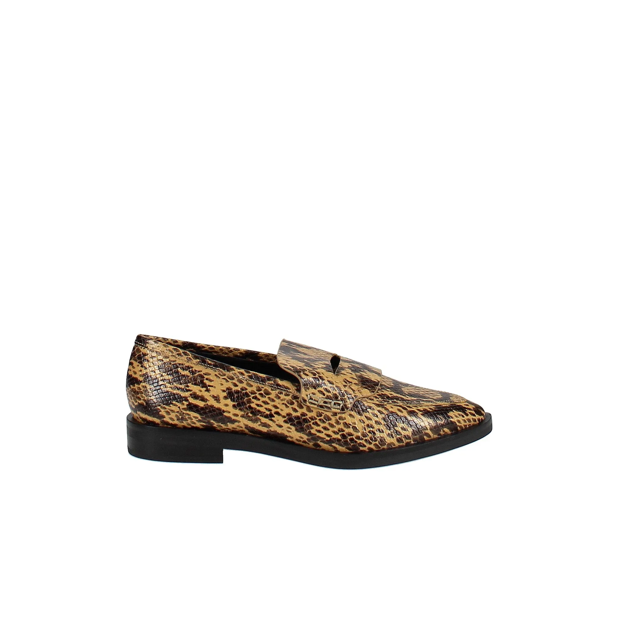 Rebecca Minkoff Women's Pacey Snake-Embossed Pointed-Toe Loafers,Turmeric, 6.5