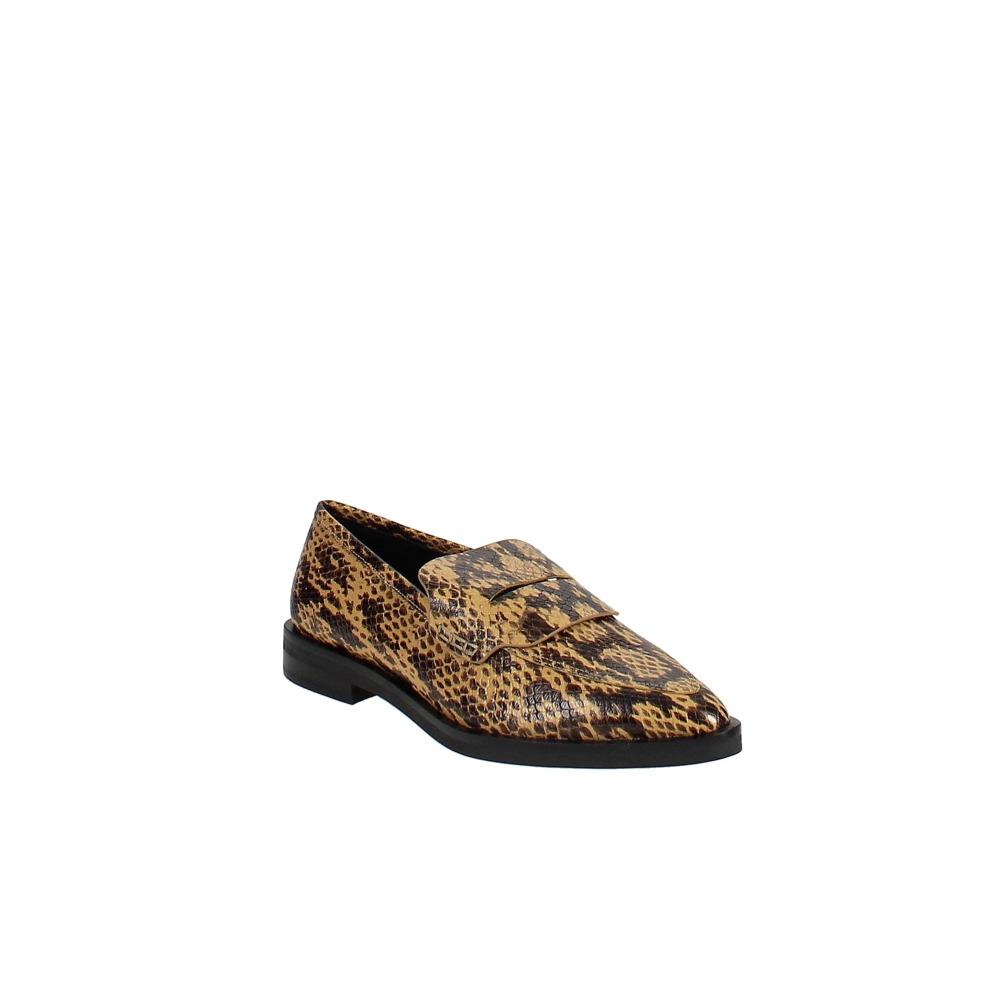 Rebecca Minkoff Women's Pacey Snake-Embossed Pointed-Toe Loafers,Turmeric, 6.5