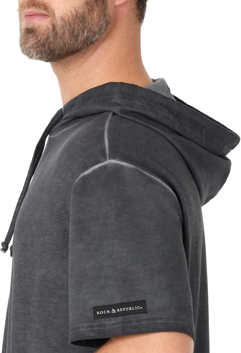 Rock & Republic Men's Short Sleeve Hoodie Sweatshirt
