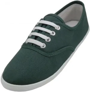 Shoes 18 Womens Canvas Shoes Lace up Sneakers 18 Colors Available 324 Hunter Green 6