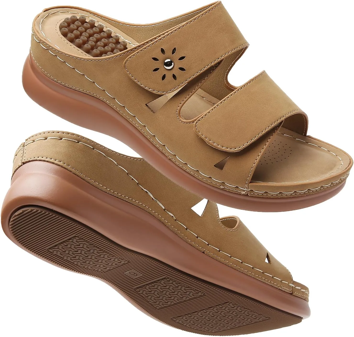 Tilocow Sandals Women Wedge Shoes - Orthopedic Comfortable Arch Support Platform Sandals for Women Wedge Summer Dressy Casual Bunion Breathable Shoes