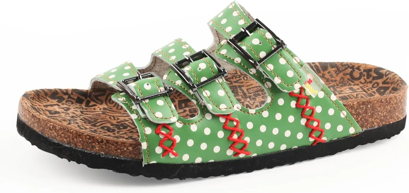 TMA EYES Womens Flat Slide Sandals with Arch Support Strap Adjustable Buckle Non Slip Rubber Sole
