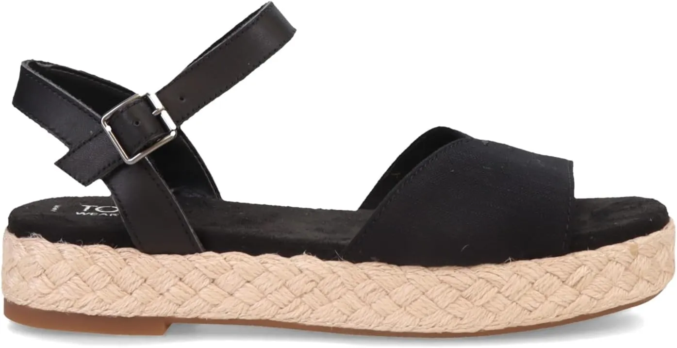 TOMS Womens Abby Platform Espadrille Casual Sandals Casual Low Heel 1-2" - Off White