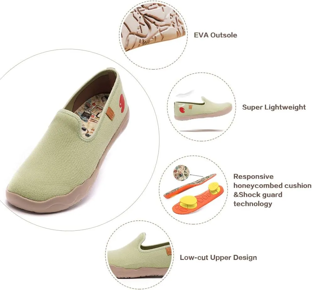 UIN Women's Slip On Loafers Lightweight Sneakers Flats Walking Casual Art Painted Travel Shoes Spray It