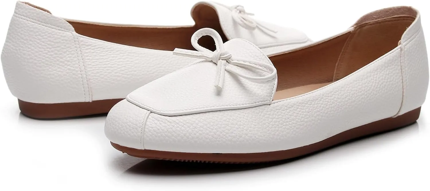 VenusCelia Women's Bowknot Wide Flat Shoe