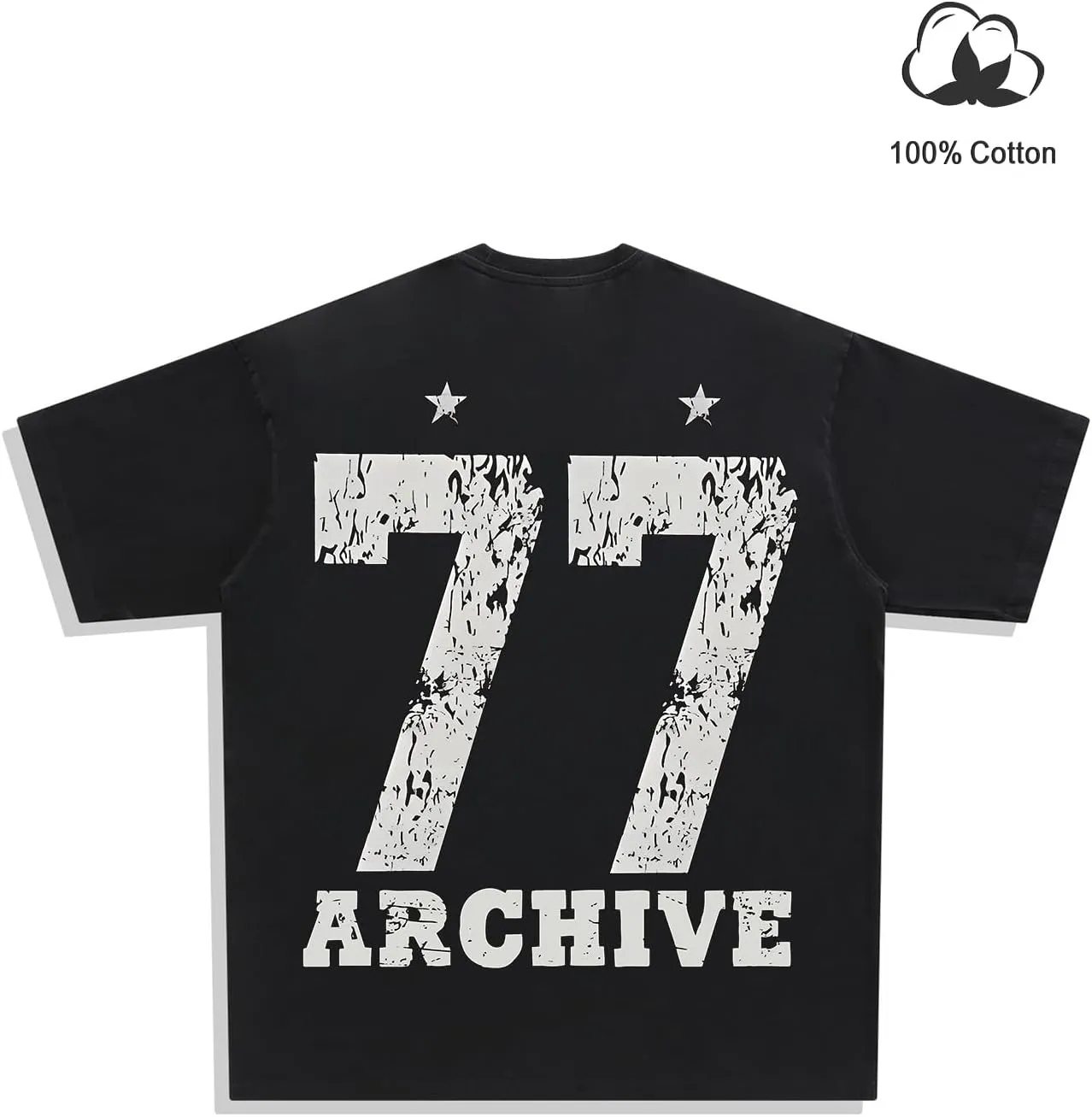 Verdusa Men's Oversized Faded Short Sleeve Jersey Shirts Letter Graphic Crew Neck T Shirts