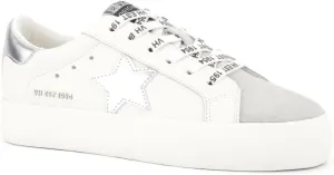 Vintage Havana Womens Epic Metallic Platform Lace Up Sneakers Shoes Casual - White