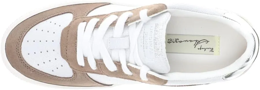 Vintage Havana Womens Fast Metallic Perforated Lace Up Sneakers Shoes Casual - Brown, White