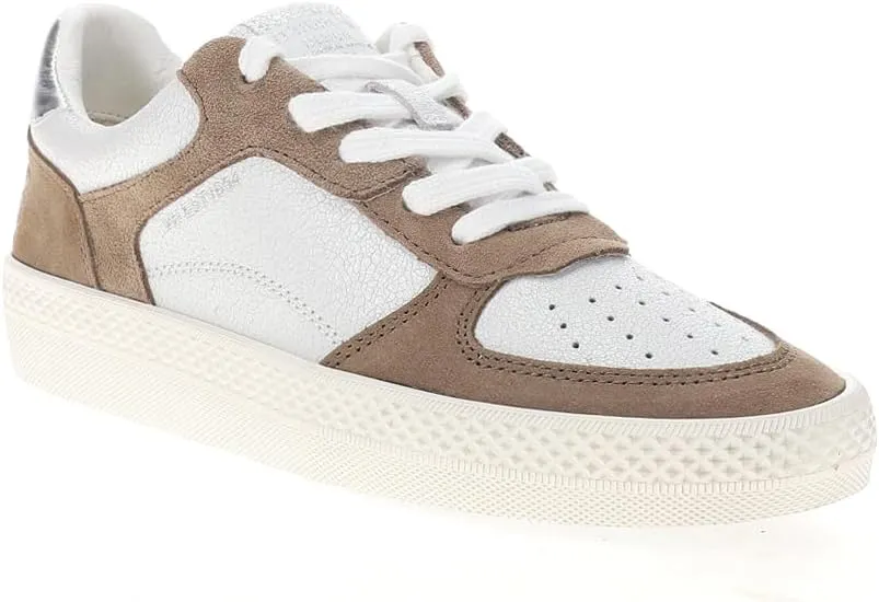 Vintage Havana Womens Fast Metallic Perforated Lace Up Sneakers Shoes Casual - Brown, White