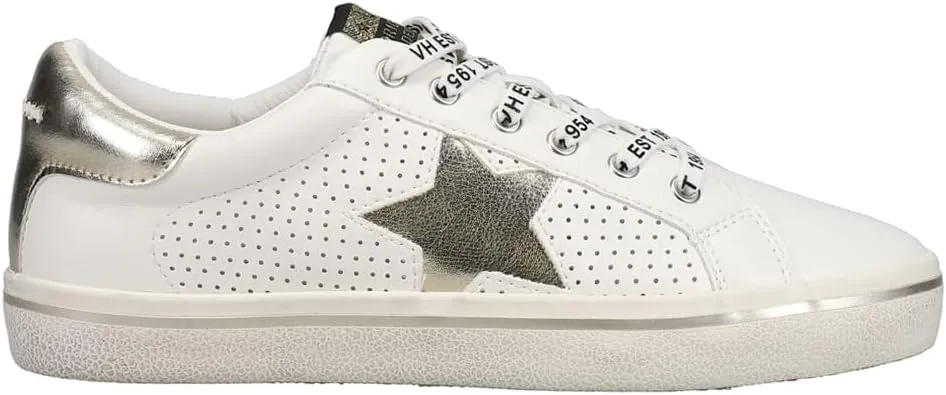 Vintage Havana Womens Next Perforated Metallic Slip On Sneakers Shoes Casual - White
