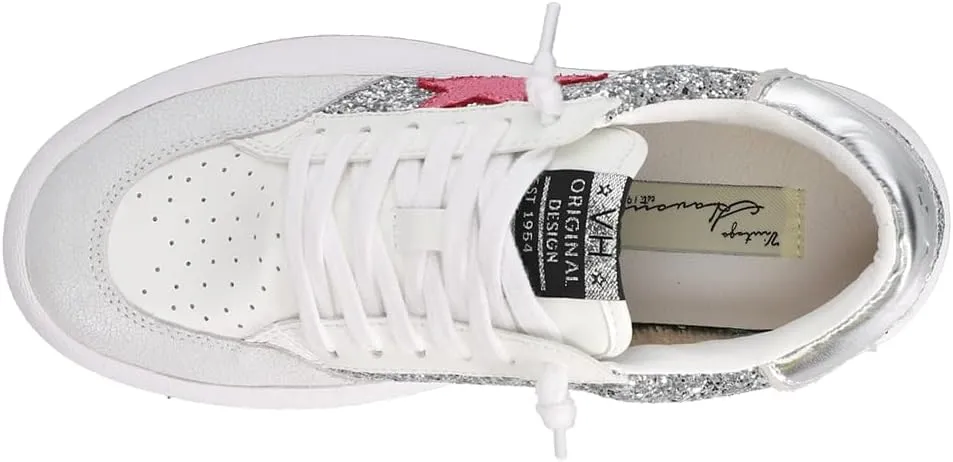 Vintage Havana Womens Ream Glitter Metallic Slip On Platform Sneakers Shoes Casual - Silver