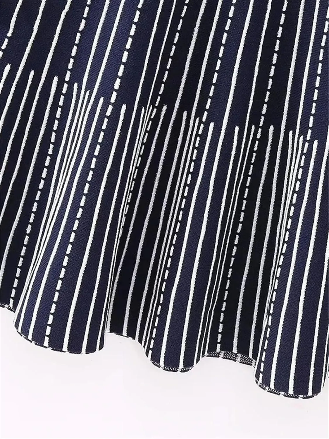 Women O Neck Sleeveless Striped Patchwork Slim Mini Dress Female Chic Vest